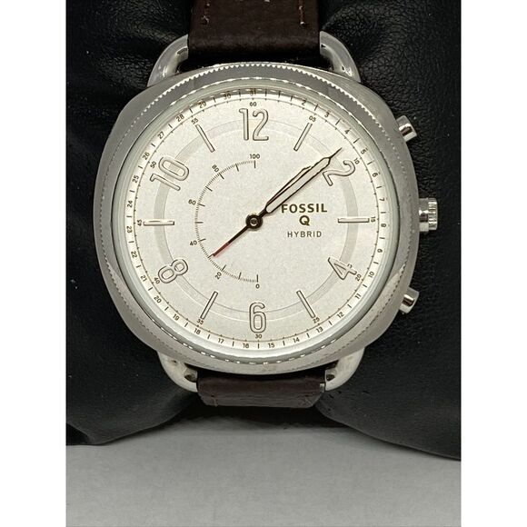 Fossil FTW1200 Women's Brown Leather Silver Analog Dial Hybrid Smartwatch CM627 - Picture 2 of 12